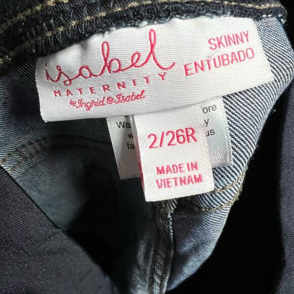 Isabel Maternity Skinny Jeans Size 2/26R Dark Wash Over-Belly Panel Fair Trade - Picture 5 of 16